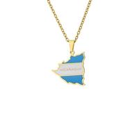 NXNONEPD Accessories for men and women Nicaragua map flag necklace pendant couple necklace ornament Wedding anniversary, Valentine's Day, Christmas birthday gift