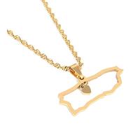 NXNONEPD Accessories for men and women Puerto Rico Map Pendant Necklaces for Women Girl Map Heart Jewelry Wedding anniversary, Valentine's Day, Christmas birthday gift