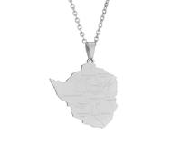 NXNONEPD Accessories for men and women Zimbabwe city with map necklace unisex pendant famous ethnic accessories Wedding anniversary, Valentine's Day, Christmas birthday gift
