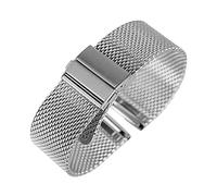 NXNONEPD Black/Silver/Rose Golden 18mm/20mm/22mm Watch Band Mesh Stainless Steel Strap Fold Over Clasp Watches Replacement Bracelet Bracelet