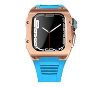 NXNONEPD Lastest Stainless Steel Strap Case for Band 7 45mm Titanium Alloy Case for Iwatch 7 6 5 4 SE 44MM Diy Mod Kit Set