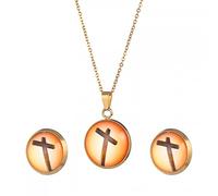 NXNONEPD Men's and Women's Accessories Fashion Cross Necklace Color Cross Round Jewelry Father's Day Mother's Day Christmas Birthday Gift