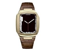 NXNONEPD Metal Case+Leather Strap For 40mm 45mm Modification Kit Luxury Calfskin Band For iWatch SE 6 5 4, Fhx-98k