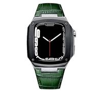 NXNONEPD Metal Case+Leather Strap For 40mm 45mm Modification Kit Luxury Calfskin Band For iWatch SE 6 5 4, Fhx-98k