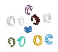 NXNONEPD Pcs Women's Fashion Rings Colorful Open Finger Jewelries Girl Novelty Rings Candy Tone for Daily Decor Costume Accessories