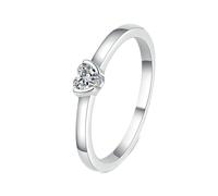 NXNONEPD Rings for Women White, 18K Wedding Anniversary Rings Heart Ring with Lab Grown Diamond 0.3ct Ring