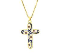 NXNONEPD Trendy jewelry European and American cross necklace men's and women's dripping oil color couple necklace accessories Wedding anniversary, Valentine's Day, Christmas birthday gift