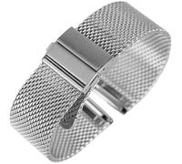 NXNONEPD Watch Strap Black/Silver/Rose Golden 18mm/20mm/22mm Watch Band Mesh Stainless Steel Strap Fold Over Clasp Watches Replacement Bracelet Bracelet