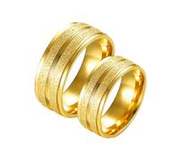 NXNONEPD Wedding Ring Men, Matte Promise Bands for Her, Stainless-Steel Unique Promise Rings