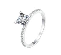 NXNONEPD Wedding Rings 18K, Promise Ring Bands for Women with Princess Square Lab Grown Diamond 1ct Rings