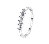 NXNONEPD Women's Rings in White, 18K Wedding Ring Engagement Ring Tiny Ring with Lab Grown Diamond 0.2ct Ring