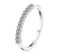 NXNONEPD Womens Wedding Bands White 18K, Engagement Ring Marriage Ring Tiny Ring with Lab Grown Diamond 0.22ct Rings
