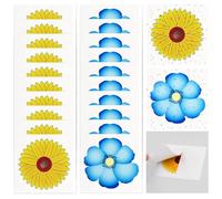NXPUXP 20 Sheets Flower Style Window Fly Stickers, Floral Pattern Sticky Fly Killer, Window Fly Trap for Indoor Houseflies