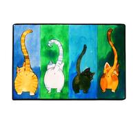 NXPWRC 1 Piece Cat Door Mat, Outdoor Door Mat, Fun Floor Mat, Entrance Rug