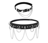 NXPWRC 1 Women'S Belt, 1 Love Tail Clip Collar, Gothic Clothing Belt, Women'S Chain Belt, Punk Style Belt