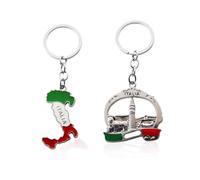 NXPWRC 2 Pieces Italian Keychains, Metal Keychains, Territorial Key Pendants, Italian Travel Souvenirs, Creative Gift Pendants, Keychain Charms
