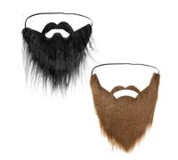 NXPWRC 2 Pieces Makeup Beard, Fun Fake Beard, Fake Beard With Elastic Band, Performance Beard Props