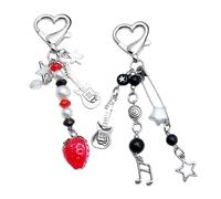 NXPWRC 2 Pieces Of Beaded Keychains, Y2K Keychains, Creative Personalized Keychains, Fashionable And Versatile Pendants, Bag Pendants, Mobile Phone Pendants, Girls’ Keychains