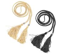 NXPWRC 2 Pieces Women'S Belts, Women'S Braided Belts, Fringed Women'S Belts, Dress Belts, Cowgirl Belts
