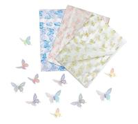 NXPWRC 30 Pieces Of Butterfly Gift Paper And 12 Pieces Of Three-Dimensional Butterfly Stickers, Paper For Gift Packaging, Diy Materials For Handicrafts, Gift Decorations, Party Decorations