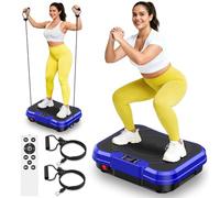 NXSCI Vibration Plate Exerciser, Vibrating Platform for Lymphatic Drainage with 250 Speeds, 500 lbs Weight Capacity, Vibrated Plates for Weight Loss, Exercise Equipment (Blue-Pro)