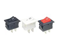 NXSUKKNGM Switch 100pcs 15x10mm Button Mini Switch 6A 250V CD1 2Pin -in On/Off Rocer Swit 15MM x 10MM Red White Interruptor -(Rojo)