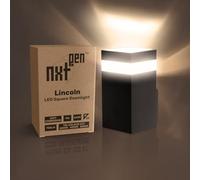 nxt gen Lincoln LED Square Outside Up or Down Wall Lights 9W | Designer IP65 Outdoor Wall Lights | Tri-Colour CCT 3000K 4000K 6500K | Anti-Corrosion LED Outside Lights for Garden, Porch, & Exteriors
