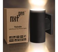 nxt gen Toledo LED Up and Down Wall Lights 18W | Round IP65 Outdoor Lights | Tri-Colour CCT 3000K 4000K 6500K | 1710lm | Anti-Corrosion LED Exterior Lights for Porches, Patios & Doorways