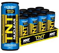 NXT Nutrition TNT Nuclear Pre-Workout Energy Drink, 12 x 330ml, Zero Sugar, 200mg Caffeine, Citrulline Malate, Beta-Alanine and Taurine (Ice Burst)