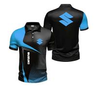 NXTBHDCW Men 3D Polo Shirts for SU.ZU.K.I Comfortable Printing Half Sleeve Sportstyle Tee Top Clothes Tennis Buttons T-Shirt Collared Activewear Short Sleeve-LanS||XL