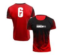 NXTBHDCW Mens Soft T-shirts Tees for Rainbow Six Siege Printing Workout Half Sleeve Comfy Crewneck Short Sleeve Stretch Polo Shirts Stitching Tee Top Clothes-Red||S