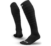 Nxtrnd XTD Scrunch Football Socks, Extra Long Padded Sport Socks for Men & Boys, Black, Large