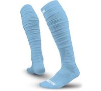 Nxtrnd XTD Scrunch Football Socks, Extra Long Padded Sport Socks for Men & Boys, Columbia Blue, Small