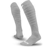 Nxtrnd XTD Scrunch Football Socks, Extra Long Padded Sport Socks for Men & Boys, Light Grey, Medium
