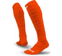 Nxtrnd XTD Scrunch Football Socks, Extra Long Padded Sports Socks for Men & Boys, Orange, Medium