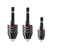 NXVASKEIP 2PCS Mini Keyless Drill Chuck 0.3-8mm Self-Tighten Electric Bits Collet Fixture Tools 1/4" Hex Shank Quick Change Converter Drill Chuck(2PCS 0.8-8mm)