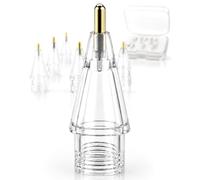 NXVX 6-Pack Gold 3.0 Stylus Tips (Crystal Clear) - Pro Series Replacement Nibs Compatible with Apple Pencil Pro/2nd Gen/1st Gen/USB-C, Native Pressure & Tilt, Paper-Like Screen Safe, Refill Pack