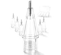 NXVX 6-Pack Silver 3.0 Stylus Tips (Crystal Clear) - Pro Series Replacement Nibs Compatible with Apple Pencil Pro/2nd Gen/1st Gen/USB-C, Native Pressure & Tilt, Paper-Like Screen Safe, Refill Pack