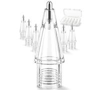 NXVX 6-Pack Silver Standard Stylus Tips (Crystal Clear) - Pro Series Replacement Nibs Compatible with Apple Pencil Pro/2nd Gen/1st Gen/USB-C, Native Pressure & Tilt, Paper-Like Screen Safe, Refill