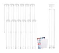 Nxyupv 20 Pack Clear Plastic Tube Empty Storage Tubes with Lid 5 Inch Long Round Tubes Transparent Tube Container Test Tube