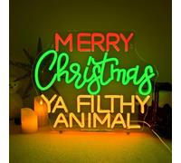 NXYX Merry Grinchmas Neon Sign Grinch Green Hands Neon Light Grinch Ornament Wall Decor Christmas Birthday Gift Christmas Decor (Filthy Animal)