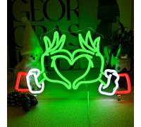 NXYX Merry Grinchmas Neon Sign Grinch Green Hands Neon Light Grinch Ornament Wall Decor Christmas Birthday Gift Christmas Decor (Grinch Hands)