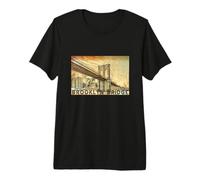 NY Brooklyn Bridge Connects Manhattan & Brooklyn Men Women Premium T-Shirt