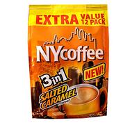 NY Coffee 3 in 1 sachets [8 x 12] 96 servings- Salted Caramel flavour, instant coffee sachets, for home or office use.