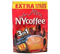 NY Coffee 3 in 1 sachets [8 x 12] 96 servings- White coffee with sugar, instant coffee sachets, for home or office use.