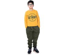 NY Deluxe Edition Boys Girls Unisex Cuffed Waist Track Jogging Bottom Trouser Oversized 90s Baggy style Trouser UK 7-13 Years (Khaki, 9/10)