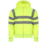 NY Deluxe Edition Hi Vis Viz 2 Two Tone Hoody Sweatshirt High Visibility Workwear Hoodie Work Wear Top Size S-5XL (3XL, Green)