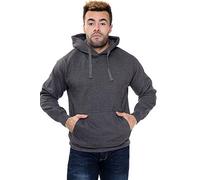 NY Deluxe Edition Men Hooded Fleece Sweatshirt Pullover Plain Hoodie Top Jumper Size S to XL (CHARCOAL, 2XL)