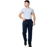 NY Deluxe Edition Men's Open Hem Fleece Bottoms Track Pants Casual Jogging Trousers UK Size S to 5XL (5XL, Navy)