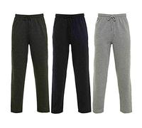 NY Deluxe Edition Men's Open Hem Terry Fleece Jogging Bottom Sweatpants with Pockets UK Size S to 2XL (Grey, M)